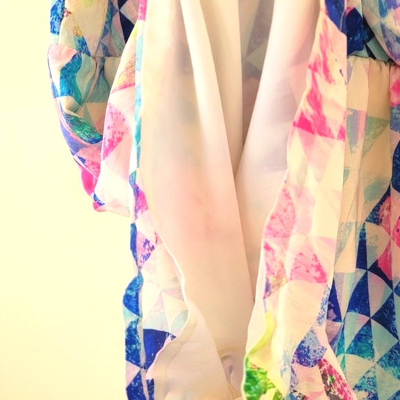 Amanda Uprichard for REVOLVE Geometric Pattern 100% Silk Romper - Size Large - Picture 8 of 16